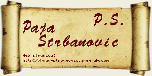 Paja Štrbanović vizit kartica
